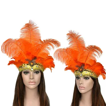 

Women Stylish Festival Party Headwear New Fashion Feather Halloween Head Accessories for Female Headdress Party Decorations Hot