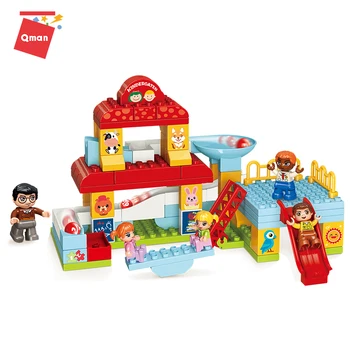 

QMAN City Friend Series building blocks sets toys Happy Kindergarten Scence Model educational bricks for children birthday gift