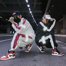 Набор для пар, осенняя одежда, стиль, INS, спортивные, повседневные, беговые костюмы, светоотражающие знаки, осенние и зимние, для ночного бега, Длинные