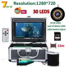 Эхолот-рыболокатор 7 ''HD 1080P DVR, камера для подводной рыбалки HD 1280*720 экран 15 шт. белых светодиодов + 15 шт инфракрасная лампа Эхолот-рыболокатор 7 ''HD 1080P DVR, камера для подводной рыбалки HD 1280*720 экран 15 шт. белых светодиодов + 15 шт инфракрасная лампа