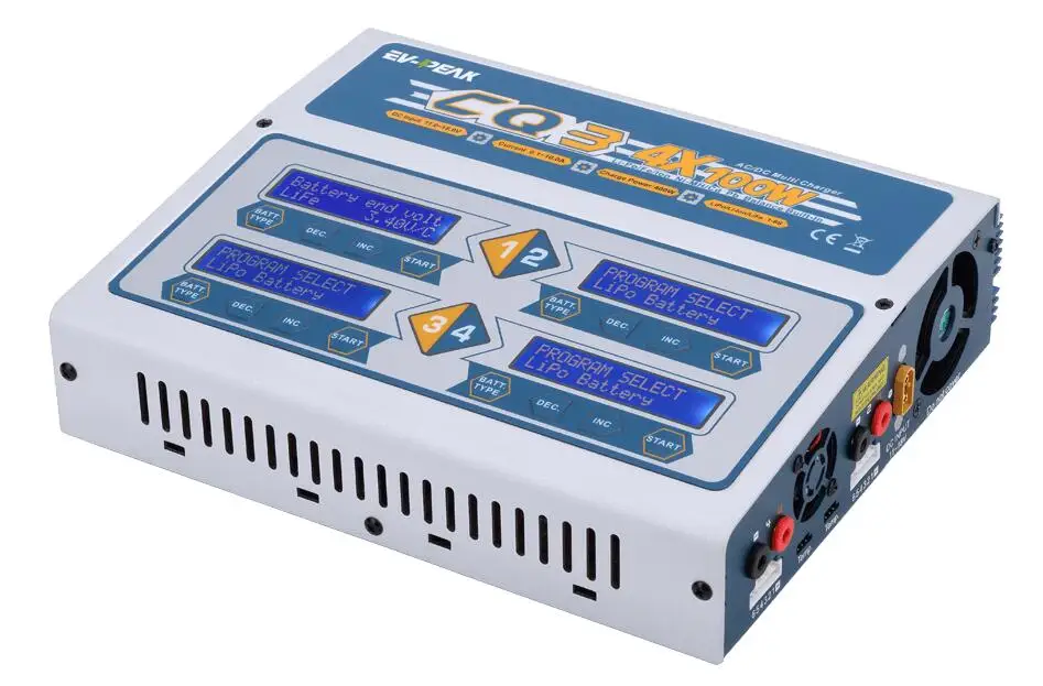 EV-пик 100 Вт x 4 CQ3 RC Баланс Lipo зарядное устройство Nimh Nicd литиевая батарея зарядное устройство Dis зарядное устройство с цифровым ЖК-экраном