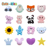 Cute-idea 10pcs/lot  Silicone Teether Beads Food Grade Animal Chewable Beads DIY Pacifier Chain Toys Accessories Baby Product 1