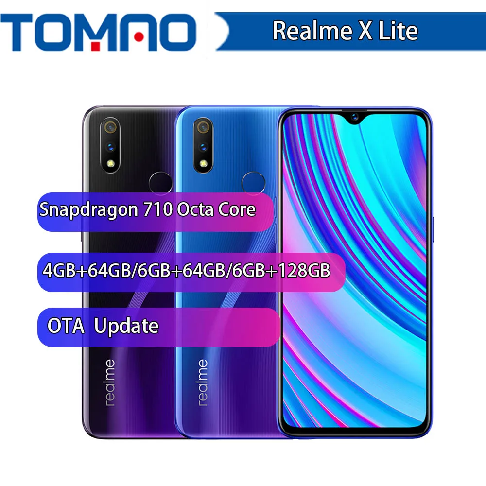Оригинальный мобильный телефон Realme X Lite 6 3 дюйма 4 Гб ОЗУ 64 ПЗУ Восьмиядерный