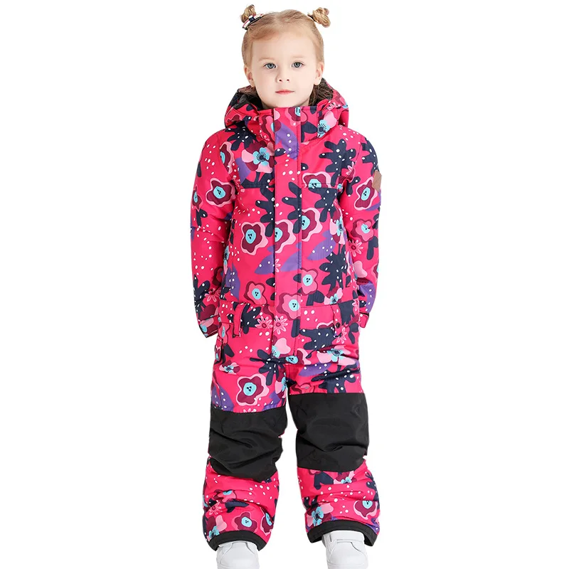 GSOU Снежный детский лыжный костюм цельный костюм для сноуборда зимний уличный детский лыжный сноубордический комбинезон Водонепроницаемая спортивная одежда - Цвет: GSAFC3