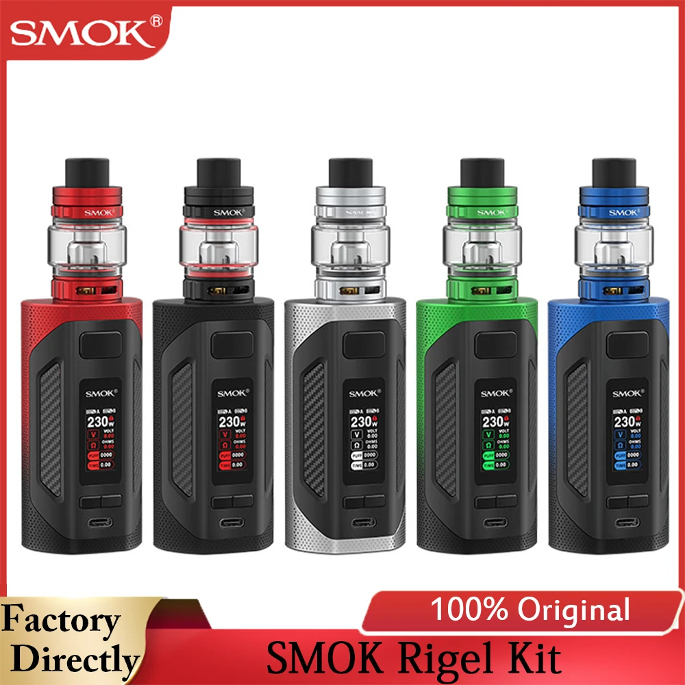 Электронных сигарет SMOK ригель комплект 230W коробка MOD Создано 18650 с 6 5 мл TFV9 бак V9