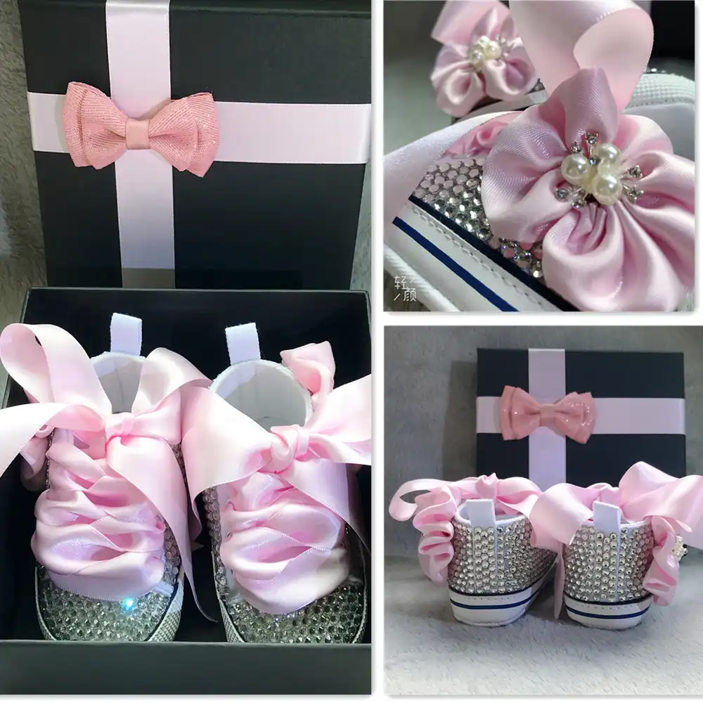 Enfant Vetements Accessoires Bebe Nouveau Ne Fille Rose Clair Girafe Print Berceau Chaussures Avec Ruban 0 18m Fille Vetements Accessoires