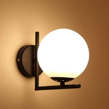 

Nordic Glass Globe Wall Lamp Postmodern Minimalist Wall Light Hotel Bedroom Living Room Dining Room Bedside Stylish Wall Lights
