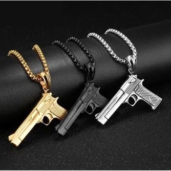 

Pistol Shape Stainless Steel Material Necklace for Men