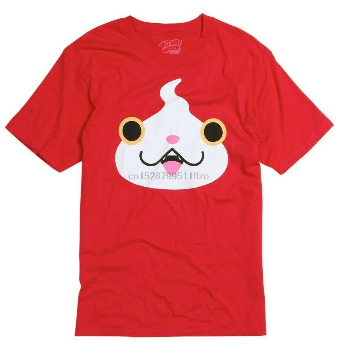 Аниме Yo Kai Yokai Watch Jibanyan Face Футболка красная Nwt 100 аутентичная | Мужская одежда
