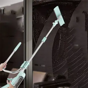

360 degree flexible Telescopic Cleaning Glass Sponge Mop Multi Cleaner Brush Washing Windows Dust U shaped Rag Replacements