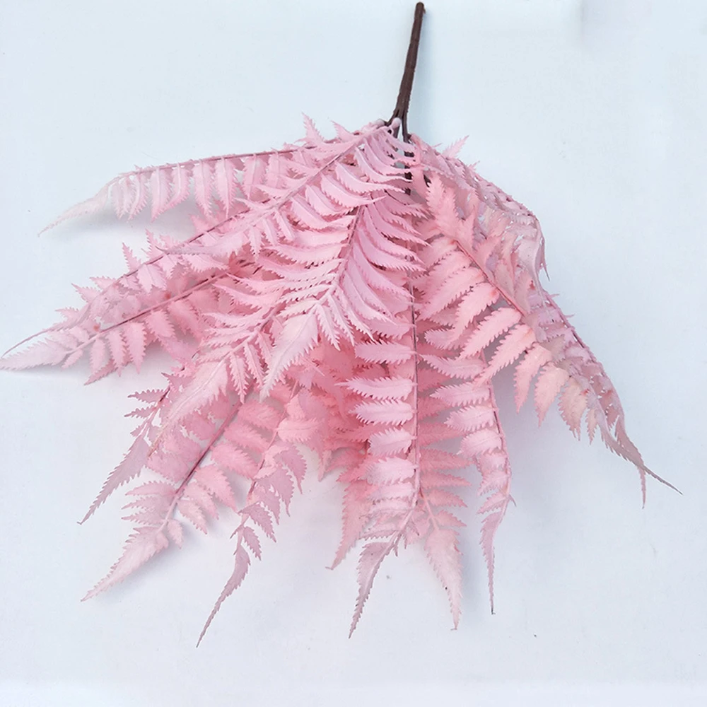 48CM Artificial Simulation Pteris Phoenix Leaf 13 Forks Plant Flower Bouquet Fake Wedding Home Flower Wall Party Decoration