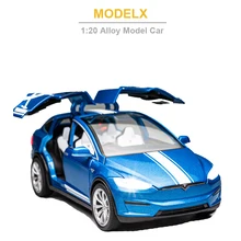 

1:20 Tesla MODEL X Alloy Car Model Diecasts & Toy Vehicles Toy Car Free Shipping Kid Toys For Children Gifts Toy Sounds & Light