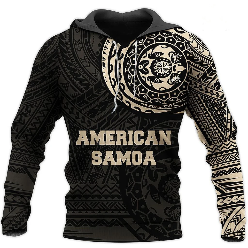 

American Samoa Polynesian Tattoo 3D Hoodie Men/women Hipster Streetwear Outfit Spring 90s Boys Hiphop Hoody Sweatshirts Tops R9