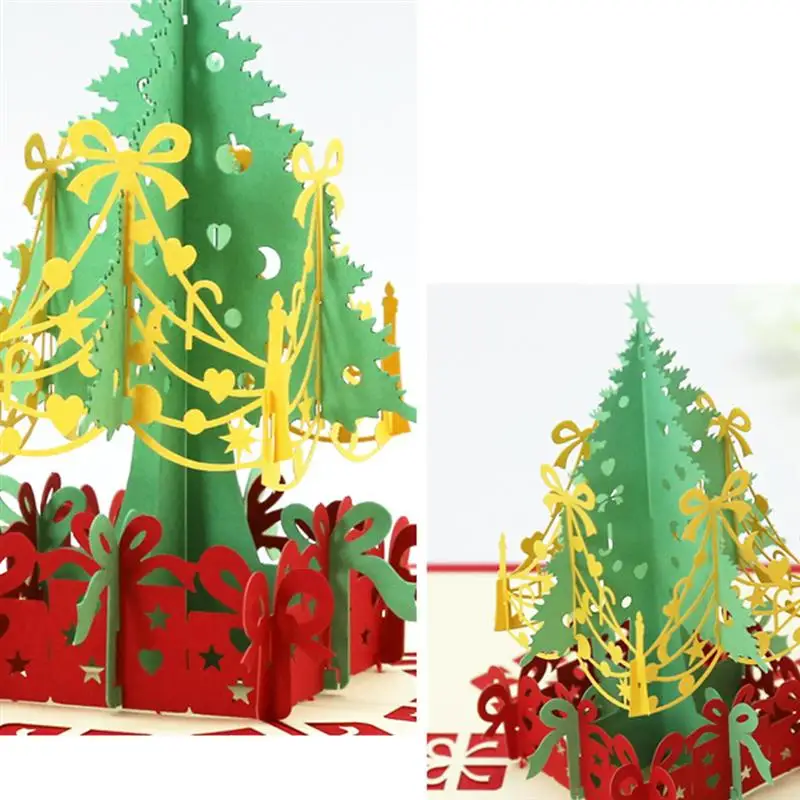 Fashion Merry Christmas Card Colorful Printed 3D Christmas Tree Pattern Greeting Card Invitation Ca - 4.00031E+12