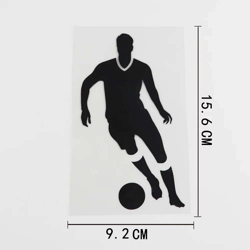9.2CMX15.6CM Waterproof Soccer Player Decal Vinyl Car Sticker Black