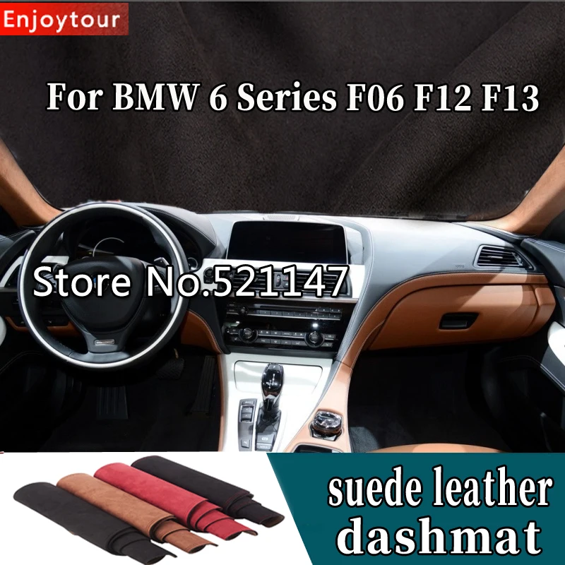 For-BMW-6-Series-F06-F12-F13-640i-650i-640D-Suede-Leather-Dashmat ...