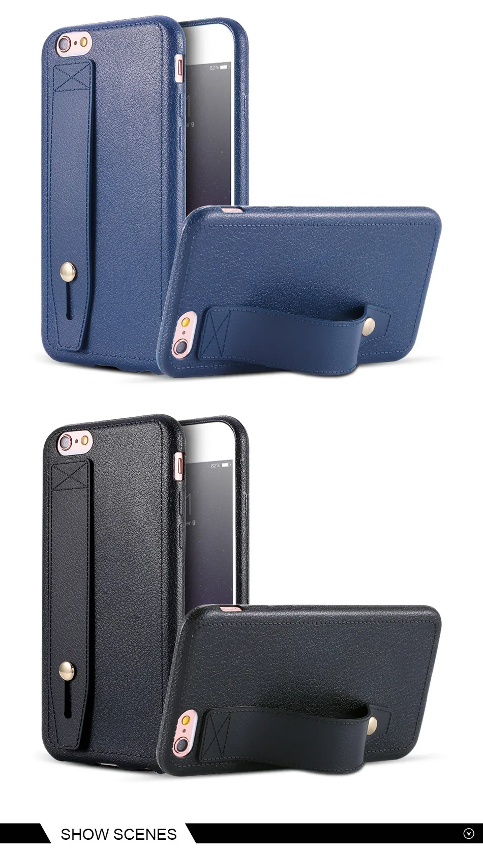 Vintage Case For iPhone 6 6S 7 Plus 5 5S SE Cover Flexible Hand Holder kickstand Leather Grain Silicone Cover For iPhone 6 6s 7 (7)