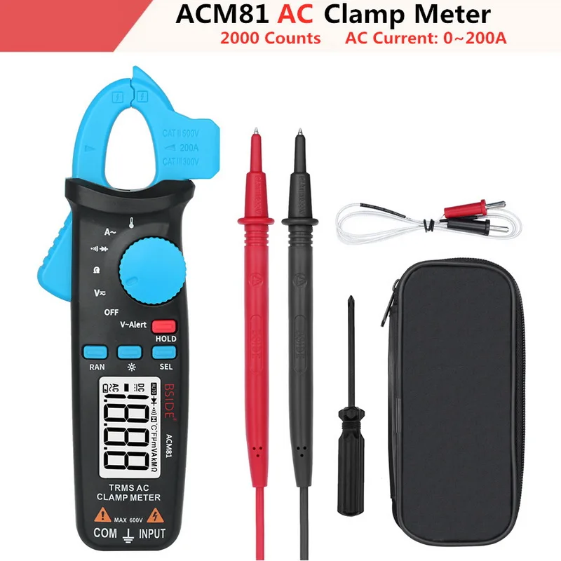 Клещи портативные ACM91Digital ЖК-клещи мультиметр AC/DC напряжение DMM тест Eletronics мультиметр тест er - Цвет: Красный