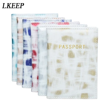 

Durable Passport Wallet Passport Holder PU Leather Watercolor Doodle Passport Holder Travel Passport Cover For Women Men
