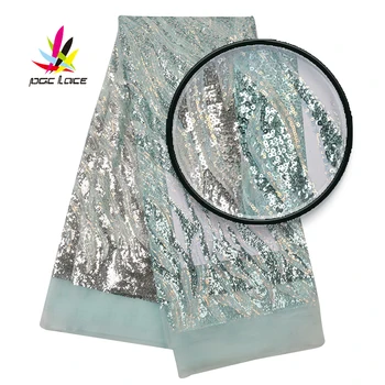 

French Tulle Mesh Lace Fabric With Sequins 2019 Hot Sale High Quality African Embroidered Lace Fabric For Women Dress AMY3028B