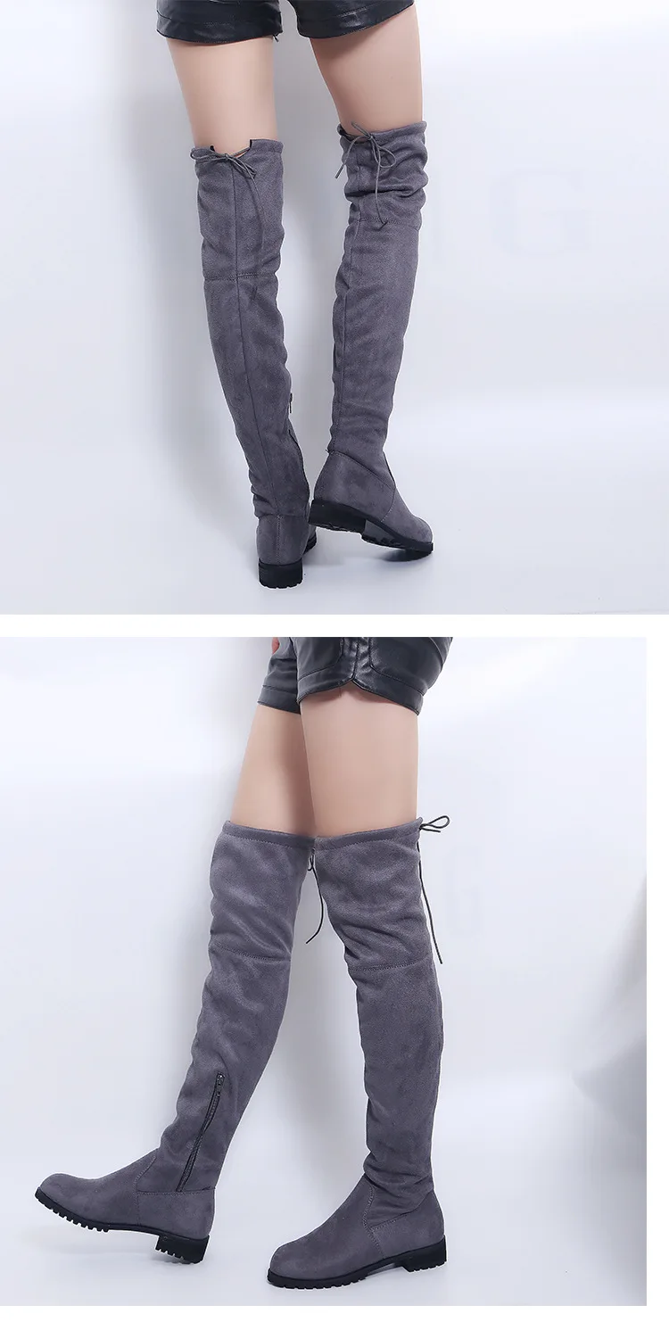 SELLING Thigh High Boots Female Winter Boots Women Over the Knee Boots Flat Stretch Sexy Fashion Shoes New Riding Boots 43