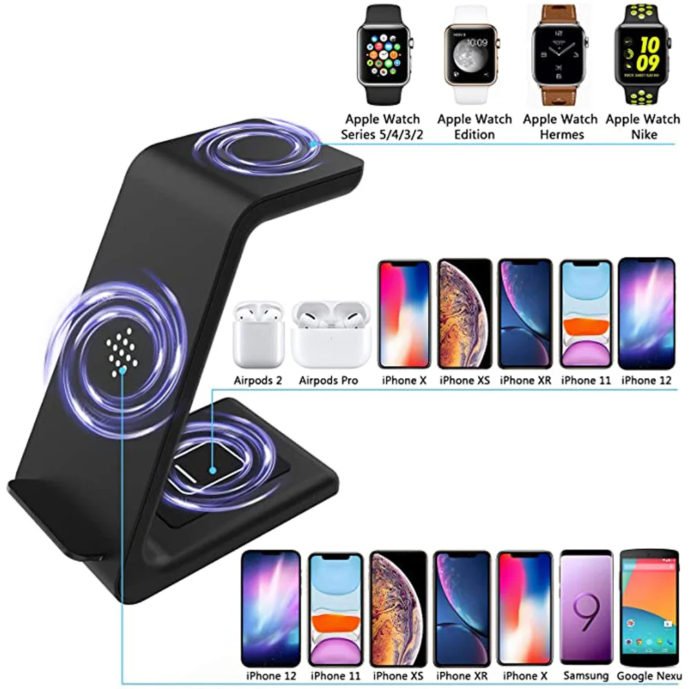 US $23.00 3 In 1 Wireless Charger Station QI 15W Fast Apple Wireless Charging Stand Dock For IPhone 12118 Pro Max AirPods IWatch Samsung