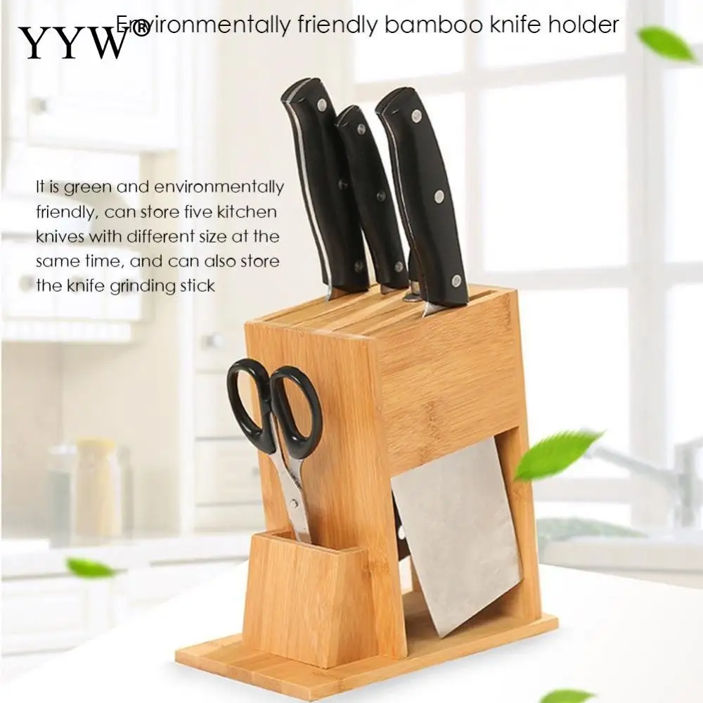 

Kitchen Bamboo Knife Holder Chopsticks Storage Shelf Storage Rack Tool Holder Bamboo Knife Block Stand Kitchen Accessories