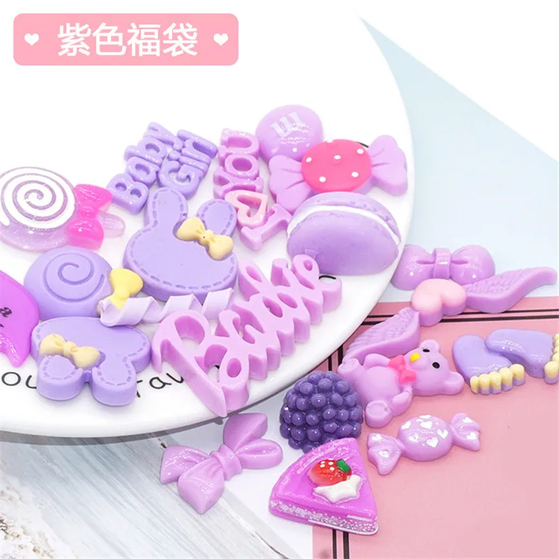 20pcs DIY Slime Charms Sweet Candy Sugar Chocolate Cake Animal Flowers Ice Cream Resin Crafts Clay Decoration Toys children Gift - Цвет: 20pcs toy 10