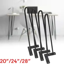 4 шт./партия 20-28 дюймов металлическая шпилька настольная ножка стола полностью железный провод опорная ножка для диван шкаф стулья DIY рукоделие мебель ножка