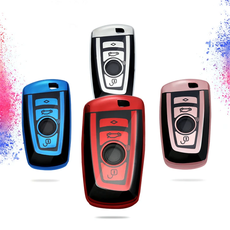 

Key case for car for BMW new 1 3 4 5 6 7 series F10 F20 F30 smart 3 buttons car accessories car styling key cover keychain new