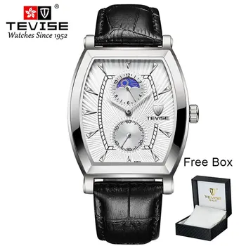 

TEVISE Men's 8383S Quartz Watch Stainless Steel Belt Box Packaging Luminous Watch Waterproof Solid Belt