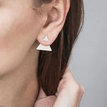 Двухсторонние треугольные серьги-гвоздики для женщин, простая серьга геометрической формы для девушек, друзей, ювелирное изделие, подарок Brinco