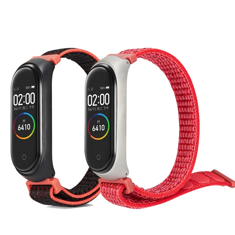

Adjustable Breathable Nylon loop Sports Strap Smart Watch Accessory Wristband Bracelet Strap Compatible for Xiaomi MI Band 3 4
