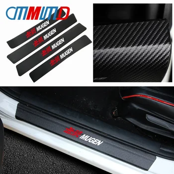

Car Styling MUGEN LOGO Carbon Fiber Car Door Sill Protector Sticker Decal for HONDA Civic Accord S2000 CR-V Car Accessories