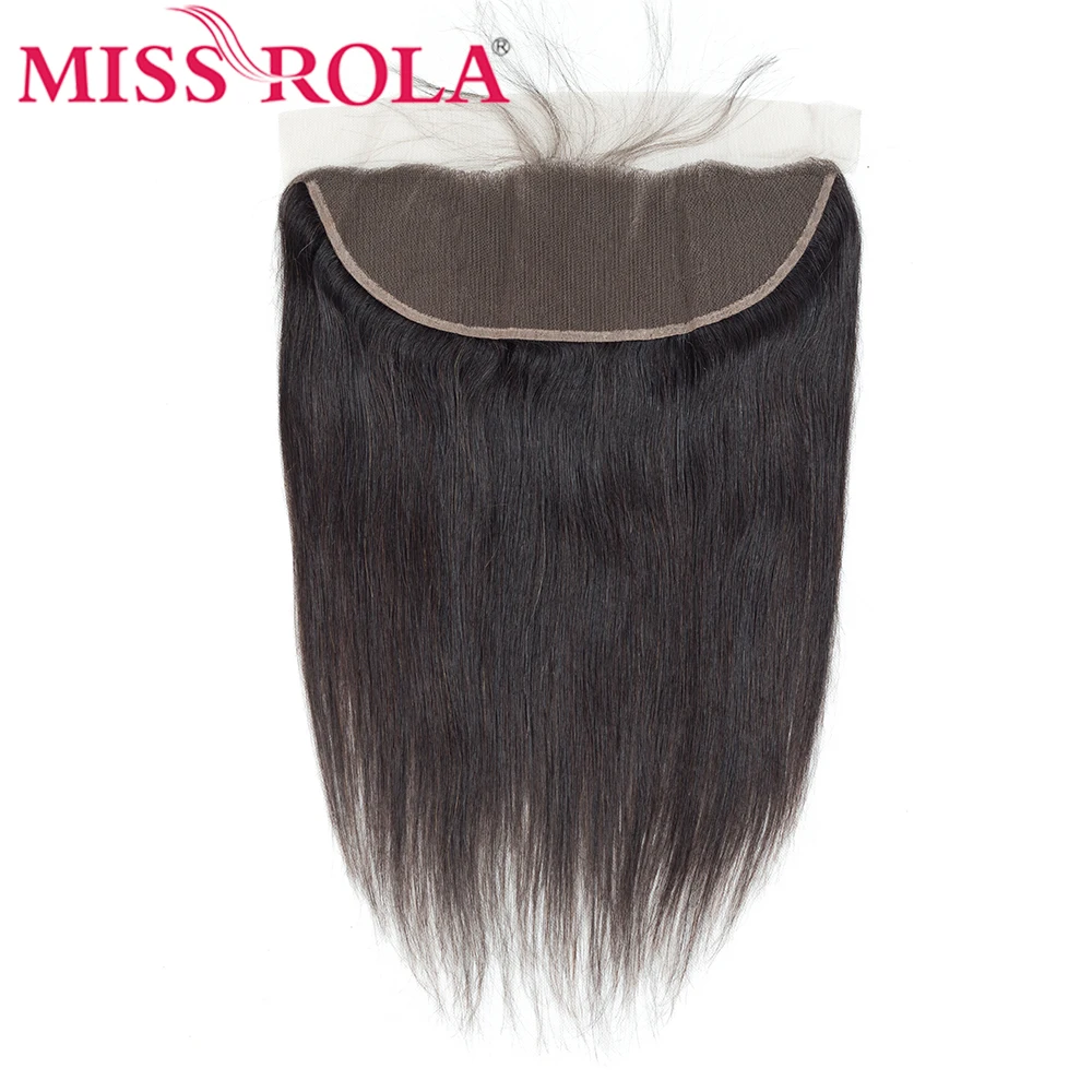 Miss Rola 13x4 Lace Frontal Closure Brazilian Remy Human Hair Ear To Ear Straight Hair Closure Natural Color With Baby
