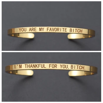 

Friendship Bracelet " You Are My Favorite Bitchs " Letter Engraved Bracelet Best Friend Bracelet Best Friends Jewelry Gift