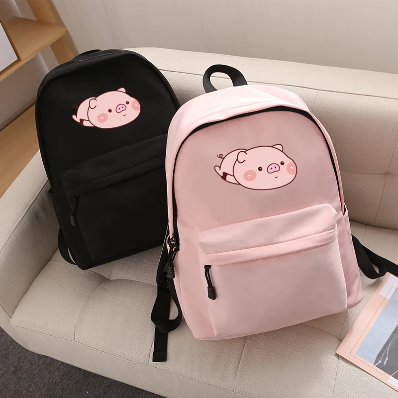 

APP BLOG Cute Cartoon Pig Print Students Schoolbag 15 Inch Laptop Zipper Bags High Quality Waterproof Outdoor Travel Backpack