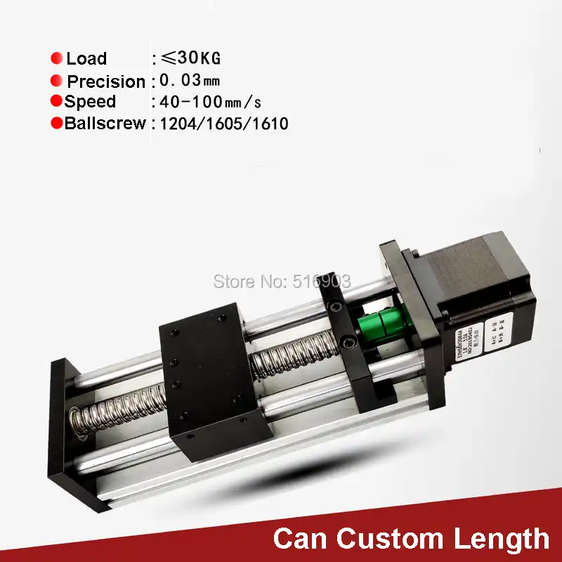 Linear Stage Actuator 200mm Linear Rail Slide 1605 Stroke Single Shaft