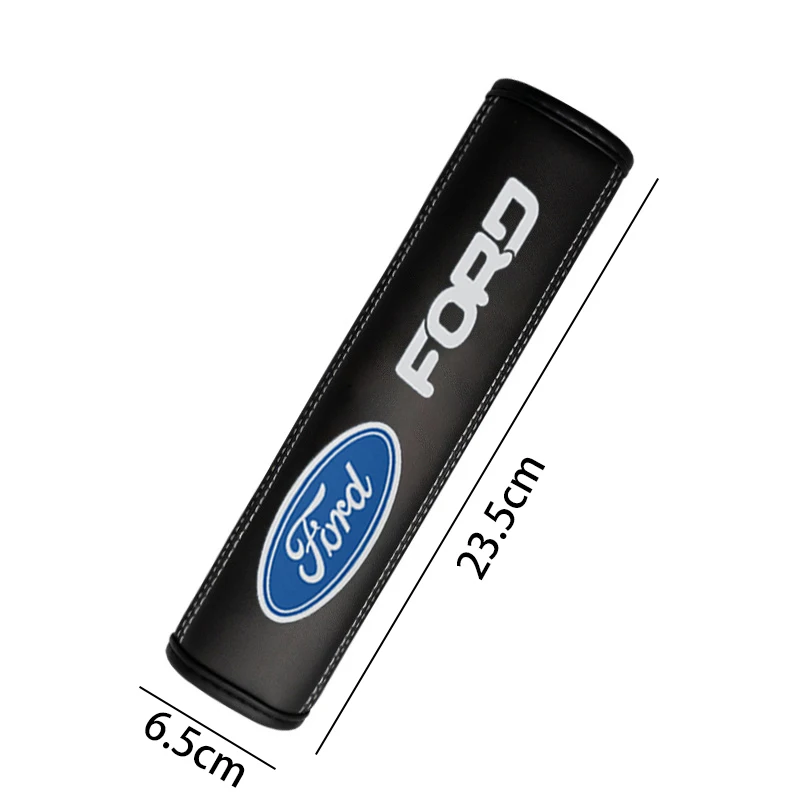 Car Seat Belt Shoulder Cover Cowhide Protection Seat Belt Padding Pad For Ford Fiesta EcoSport Escort Focus 1 2 3 MK2 MK3 MK4