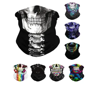 

Printed Skull Face Mask Reusable Anti Pollution Bicycle Dust Mask Face Cover Summer Fashion Washable Soft Custom Face Mask