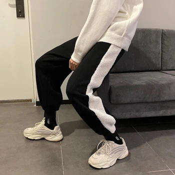 

2019 Winter Korean Version Of European And American Style Thickening Men's Solid Color Large Size Straight Casual Pants