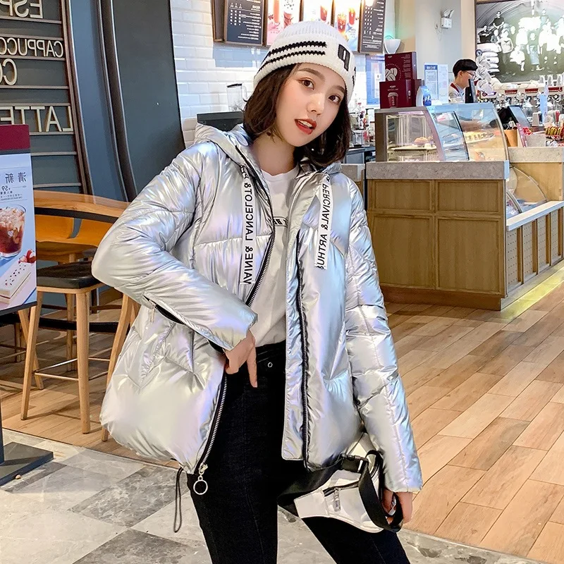 

New Style down Coat off Season Cotton Coat Women's Short Korean-style Fashion Bright Surface Small Coat Thick Cotton-padded Clot
