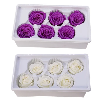 

12 Pcs Eternal Roses Heads,Real Natural Fresh Preserved Rose,Beauty and the Beast Forever Rose,Immortal Flower Material , 6 Pcs