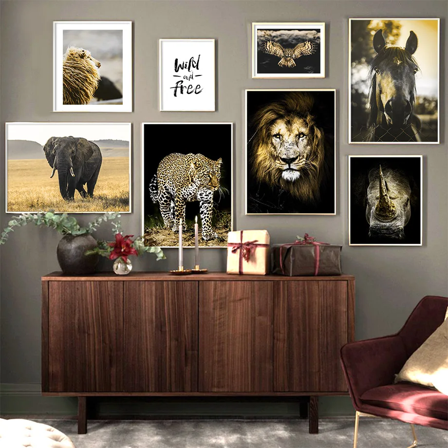 Картина на холсте с изображением козы слона совы настоящего фото крупным планом