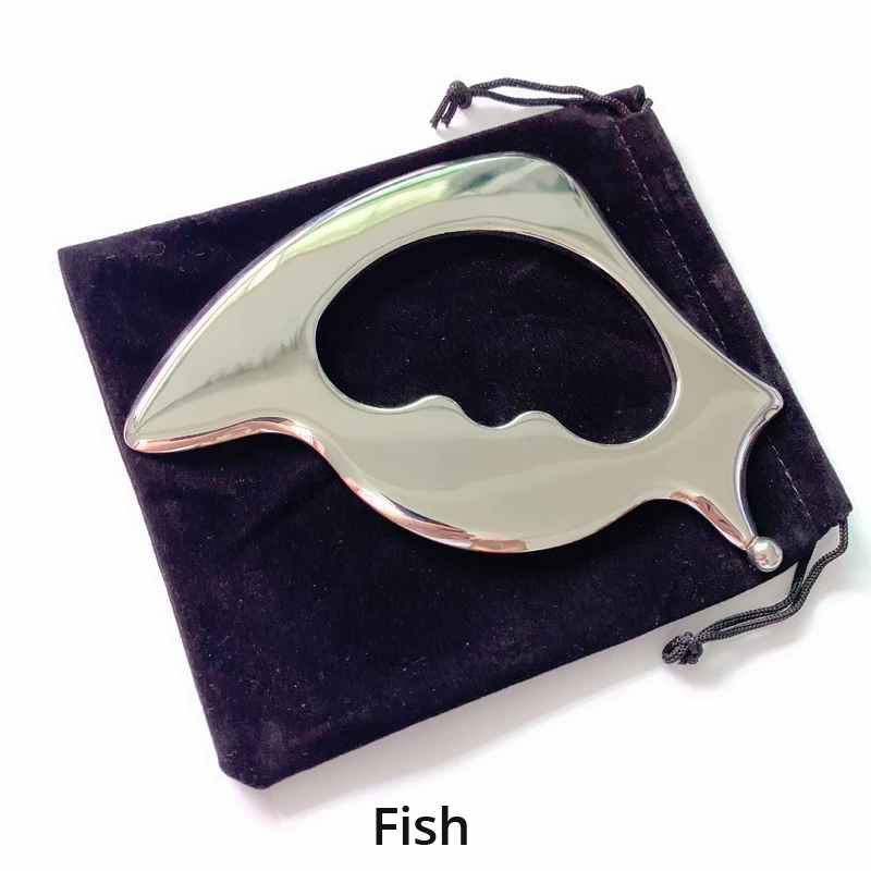 Fish Нержавеющая сталь Gua Sha скребок IASTM терапия Массажная доска фасции восстановление мышечной ткани Массаж Боль облегчение ежедневной релаксации - Цвет: Fish