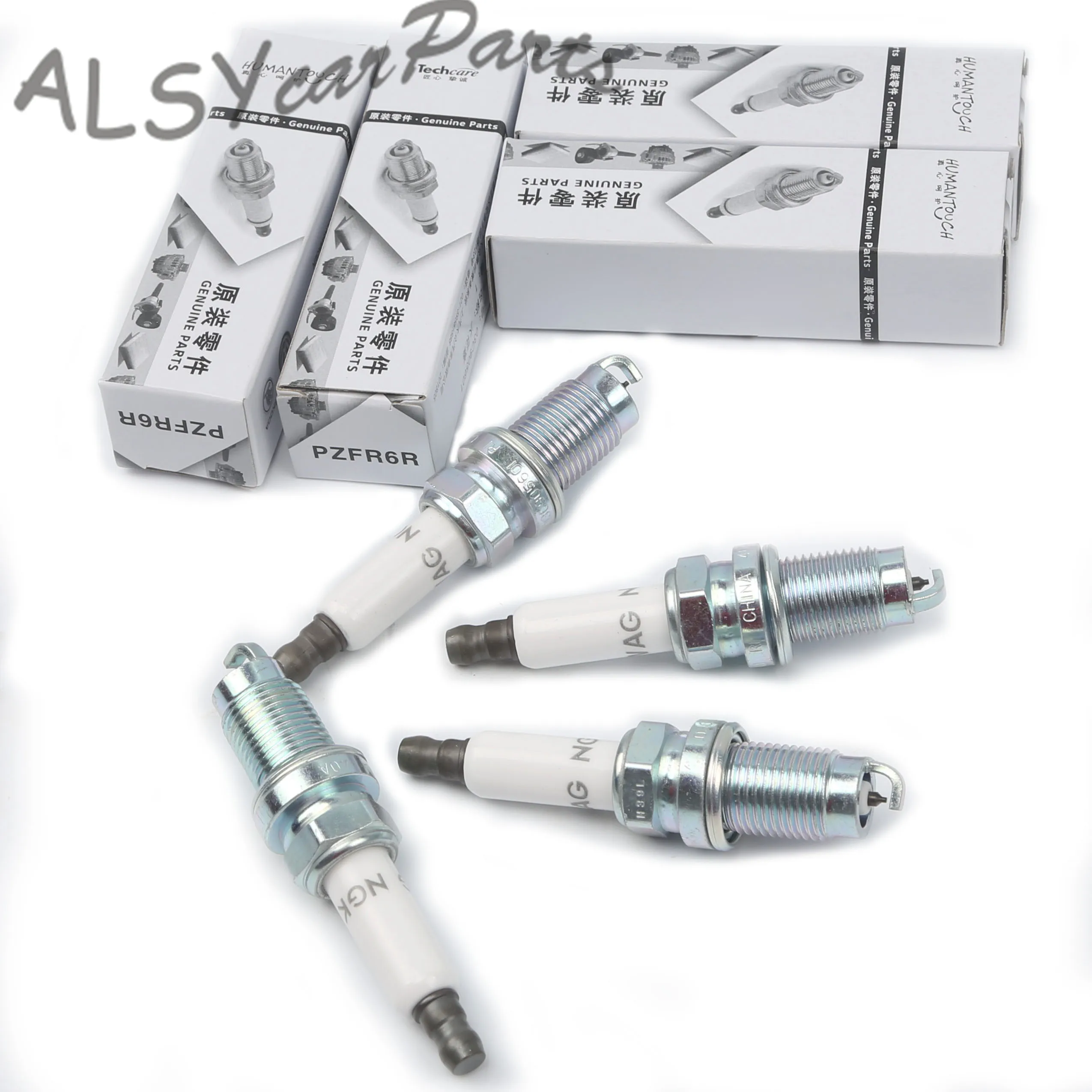 

YMM 4pcs Spark Plugs Set Ignition plug 03C 905 601 PZFR6R For AUDI A1 A3 VW Golf Jetta Passat SKODA SEAT 1.4TSI 4-Cylinder
