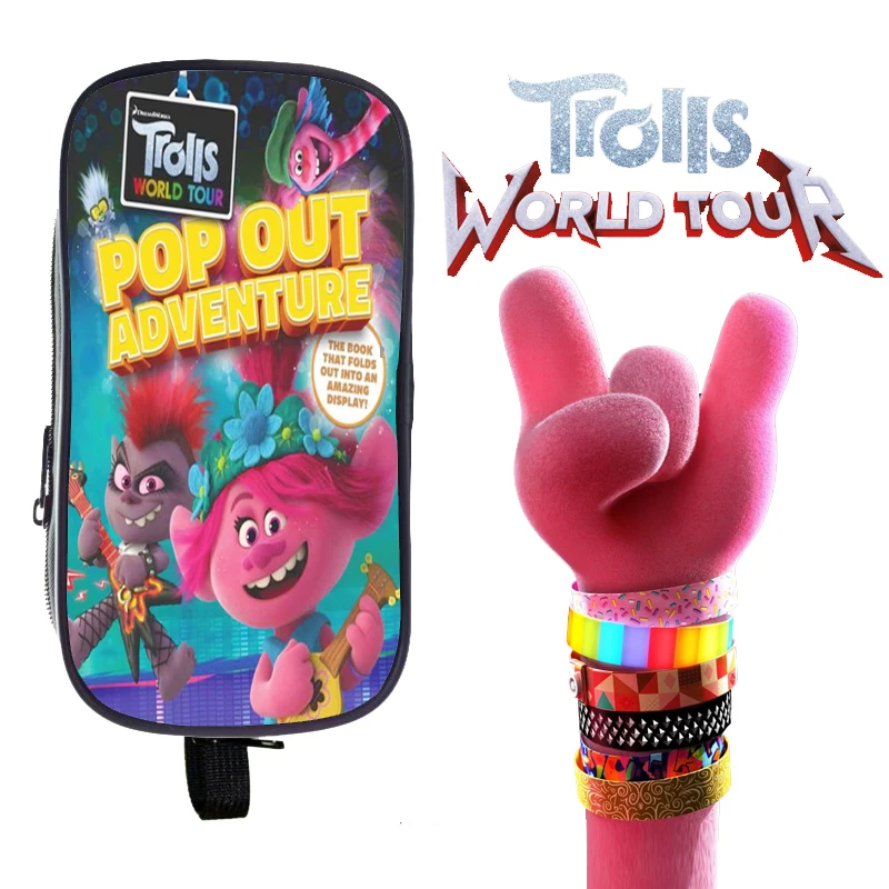 

Trolls World Tour Multifunction Women Cosmetic Bag Pen Bags Students Pencil Case Boys Gilrls High Capacity Stationery Bag
