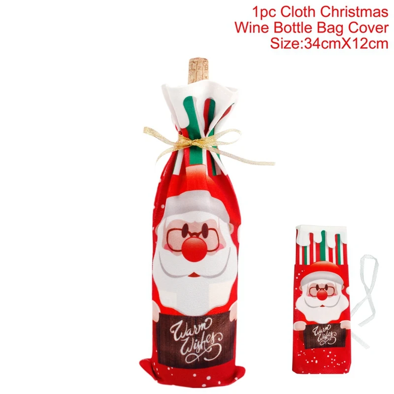 Рождественская Крышка для бутылки вина, Рождественское украшение для дома, рождественские украшения, Рождественский Декор, счастливый год Рождество - Цвет: 22-5
