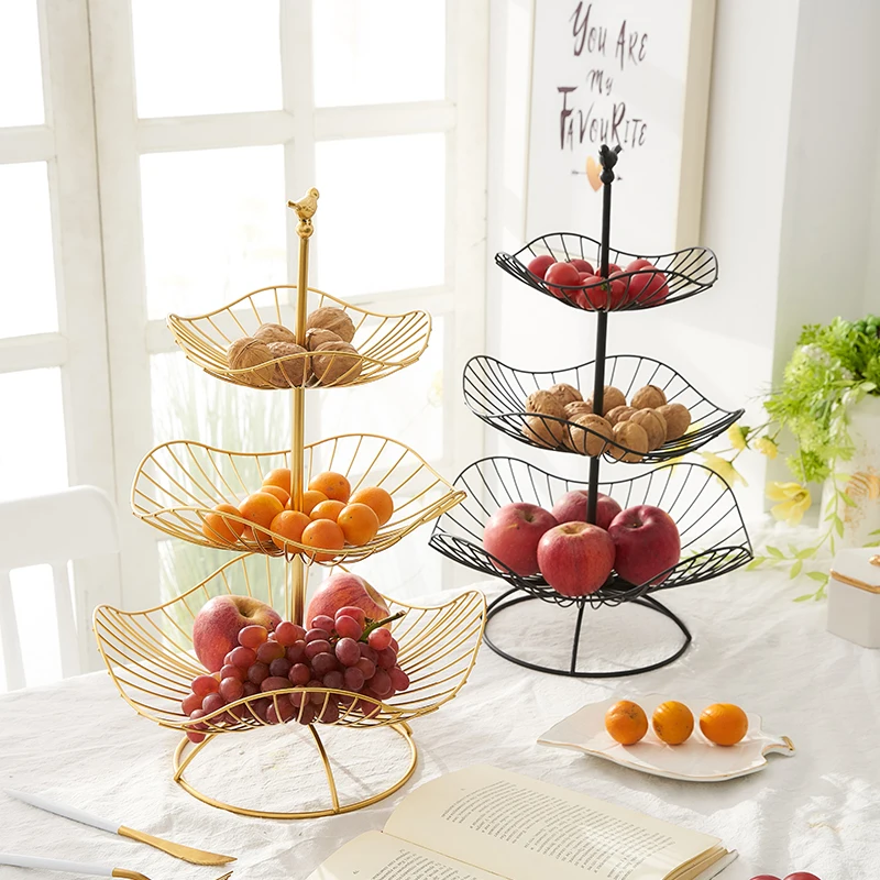 

Multi-layer Metal Storage Basket Household Snack Fruit Plate Multifunctional Fruit Basket Personality Fruit Basin