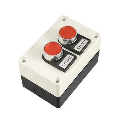 

Red Flat Push Button 2 Self Locking Switches Station